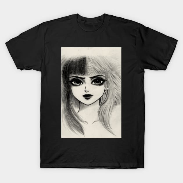 Portrait of two hair color girl T-Shirt by alien3287